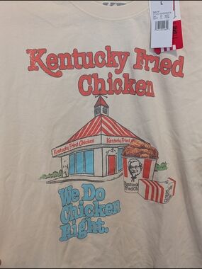 KFC Retro Print Graphic Short Sleeve Tee - Cream